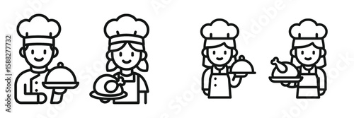 Chefs presenting delicious dishes in a lively kitchen environment during a cooking event