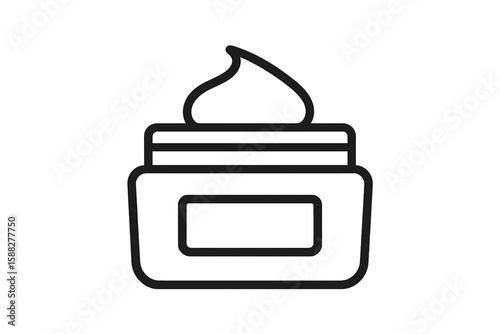 Cream container with a twist-off lid used for skincare products on a white background