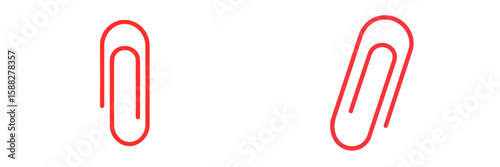Red paper clips resting on a white background showcasing their simple yet functional design and office utility in everyday tasks