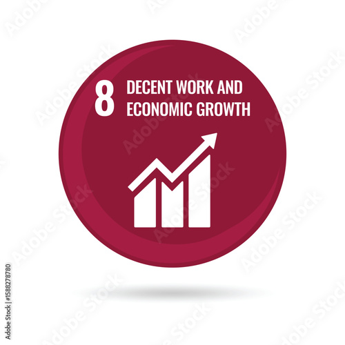 SDGs Decent Work round icon