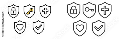 Security symbols representing trust, protection, and keys to safety in digital contexts
