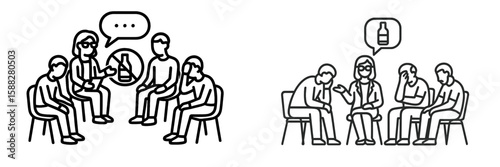 Group discussion on important issues in a supportive environment with engaged participants in a cozy setting