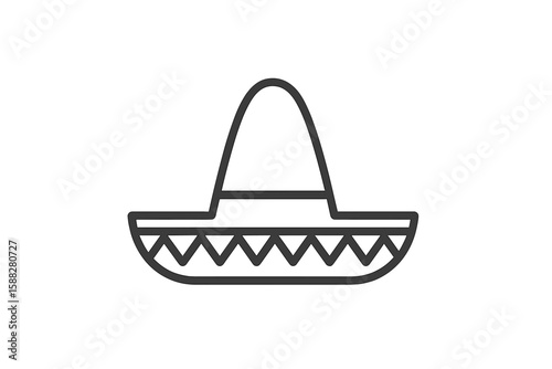 Traditional sombrero illustration featuring a bold design commonly seen during festivals and celebrations in Mexico