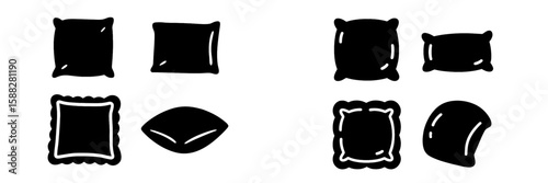 Different shapes of cushions displayed in a simple design