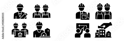 Construction professionals collaborating on building projects and planning in a city environment