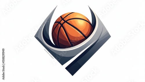 Orange basketball graphic design.