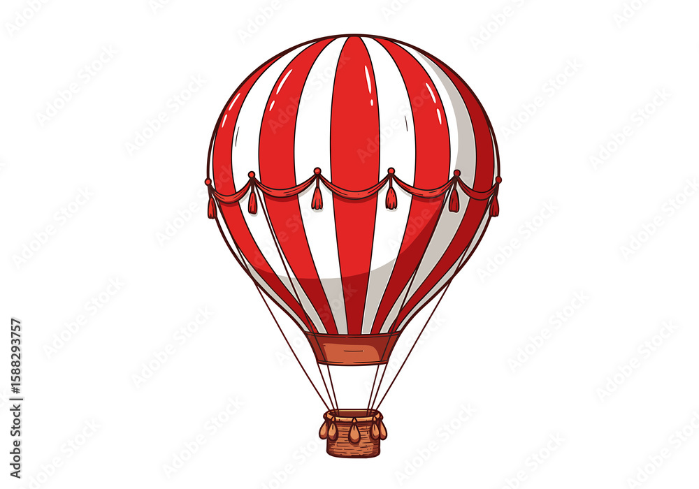 Fototapeta premium Red and White Striped Hot Air Balloon