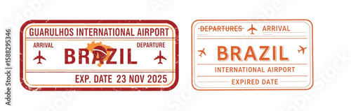 Brazil International Airport Arrival Departure Passport Stamp 2025 – Travel Entry Expiry