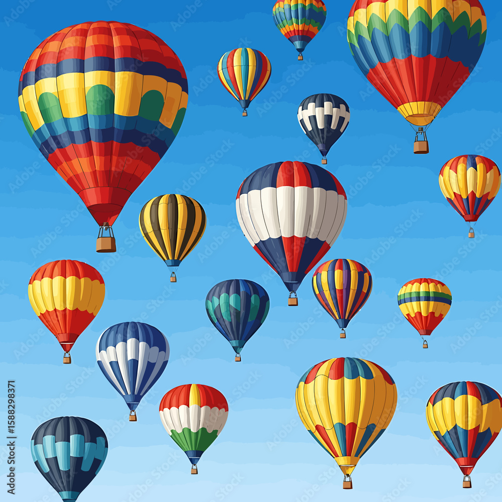 Fototapeta premium Colorful Hot Air Balloons