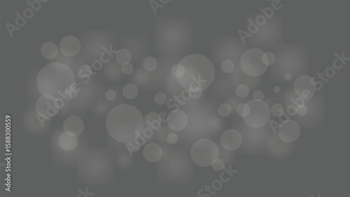 Gray Bokeh Blur Background with Soft Light Circles