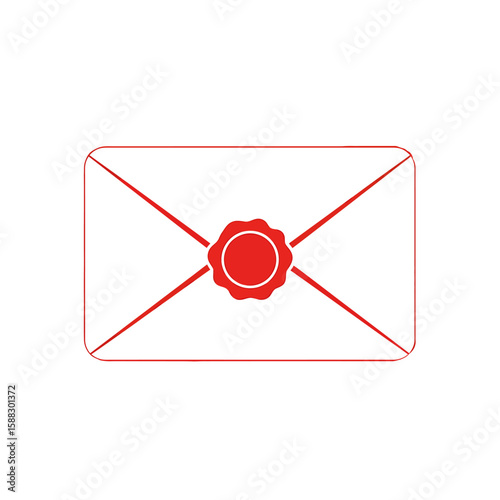Free Download Sealed red envelope with wax stamp icon - GFXLoad