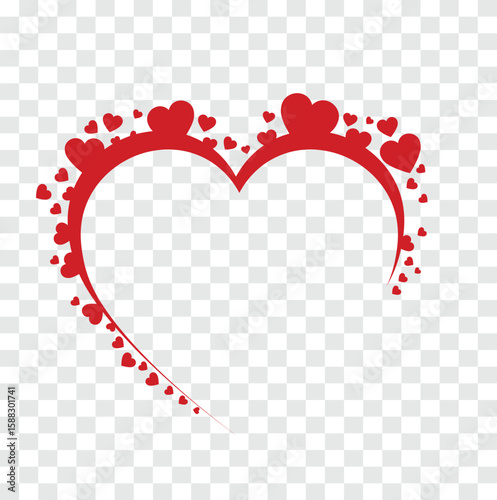Romantic Heart Frame with Red Love Hearts – Vector Design
