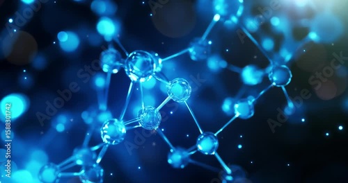 Chemical structure and interconnected molecules background. Molecule structure background. Molecular structure 3D. Abstract background. Science technology. Copy space area