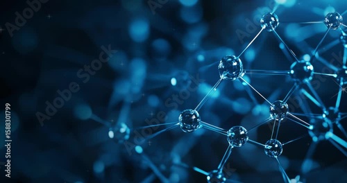 Chemical structure and interconnected molecules background. Molecule structure background. Molecular structure 3D. Abstract background. Science technology. Copy space area