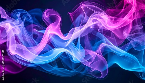 Abstract smoke swirls in vibrant colors