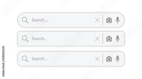 Minimalist Search Bar UI Elements with Icons