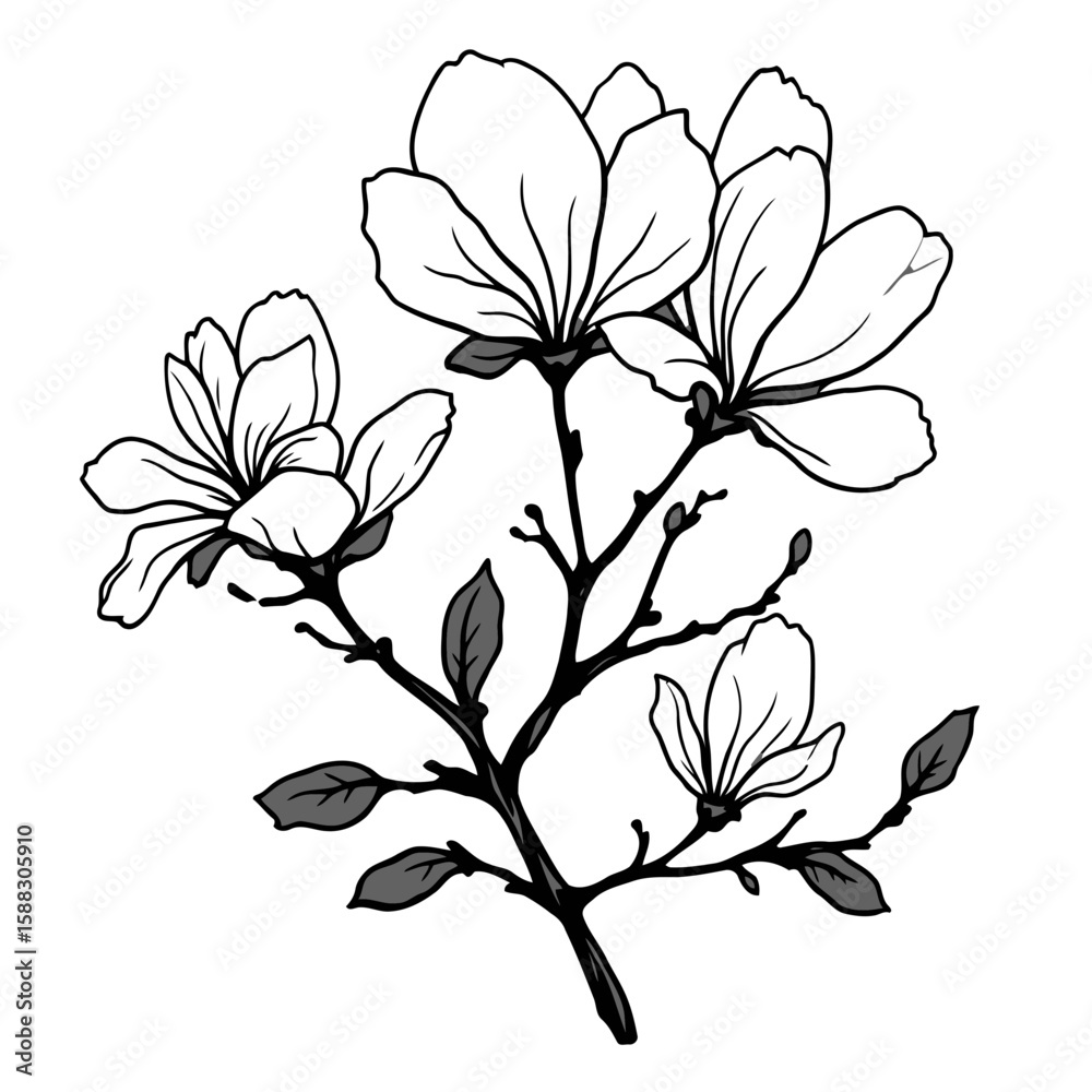 Obraz premium Abstract vector floral background illustration with a seamless pattern of pink flowers, leaves, and spring blossoms for