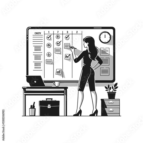 a Project Manager organizing tasks on a board