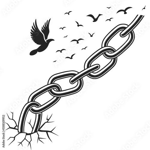 Breaking Chains and Flying Free A Symbol of Liberation and Hope