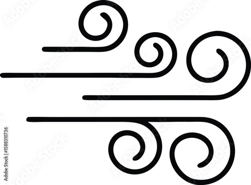 wind weather outline icon