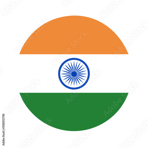 Vector illustration of a spherical India country flag