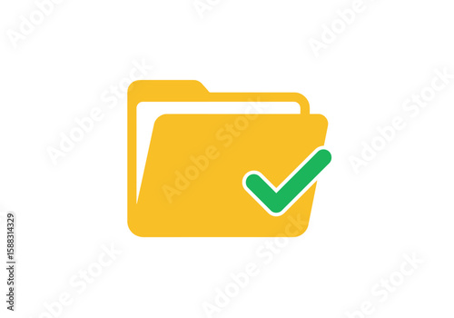 A yellow folder icon with a green check mark indicating completion or approval.