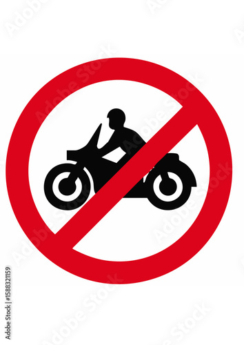 road sign no motorcycle zone