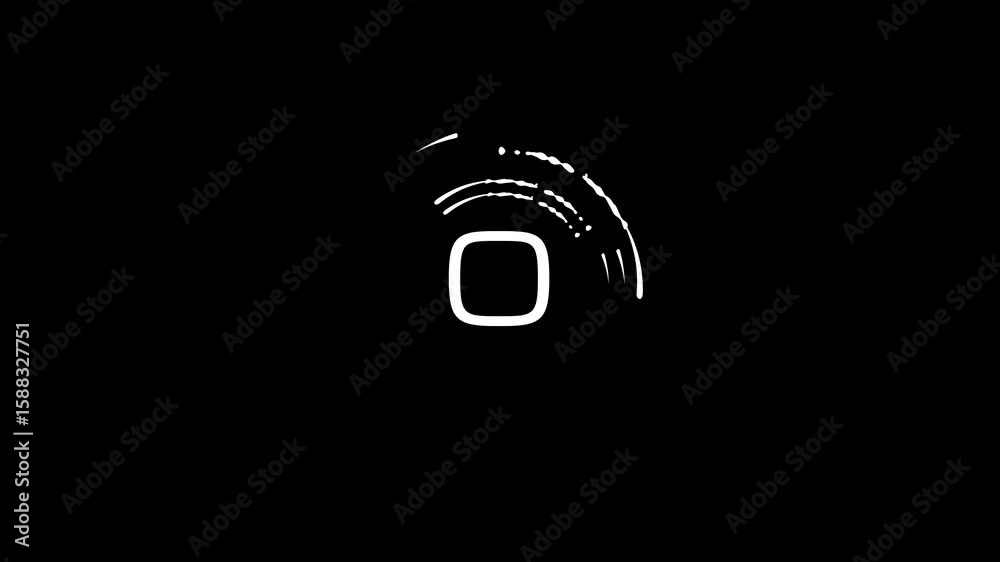 Countdown timer from 5 to 0 seconds real time with particle circle on black background 4K Video. alpha channel only 4k.