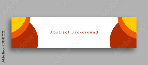 abstract orange element white background horizontal linkedin banner design