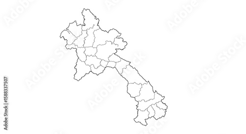 Detailed Outline Map of Laos for Geographic Studies and Educational Resources