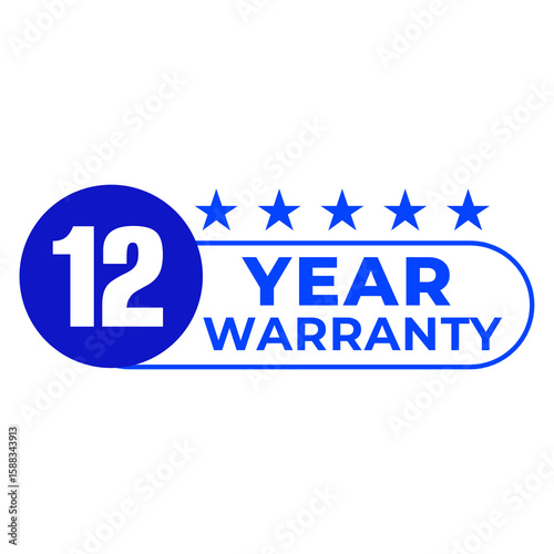 1 2 3 4 5 6 7 8 9 10 11 12 15 20 25 30 40 50 year warranty png Blue colour, premium vector badge icon, editable warranty sticker, high quality design,