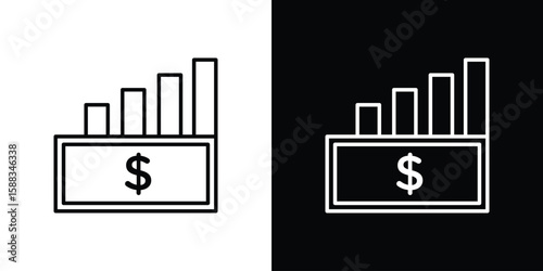 capital gain icon. Thin linear web icons