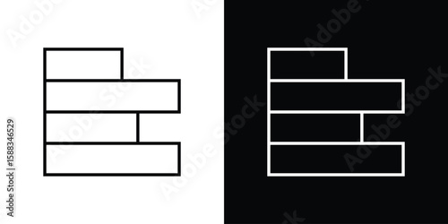 Wooden block icon. Thin linear web icons