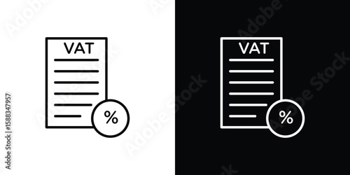 Value added tax VAT icon. Thin linear web icons