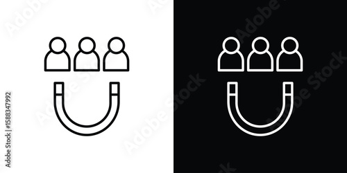 User engagement icon. Thin linear web icons