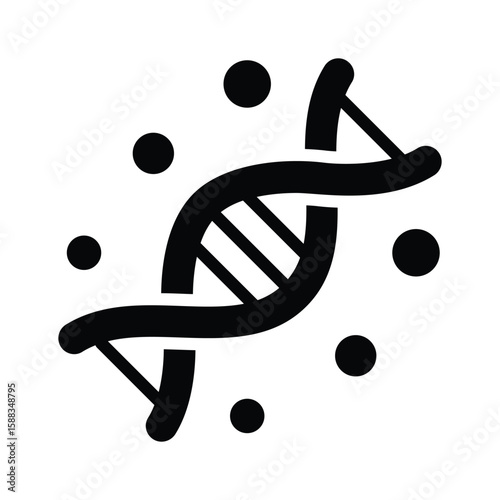 Grab this glyph icon of dna molecular strand