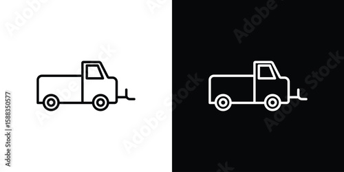 Snowplow icon. Thin linear web icons