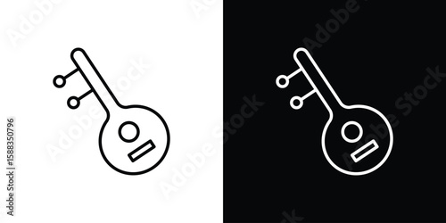Sitar icon. Thin linear web icons