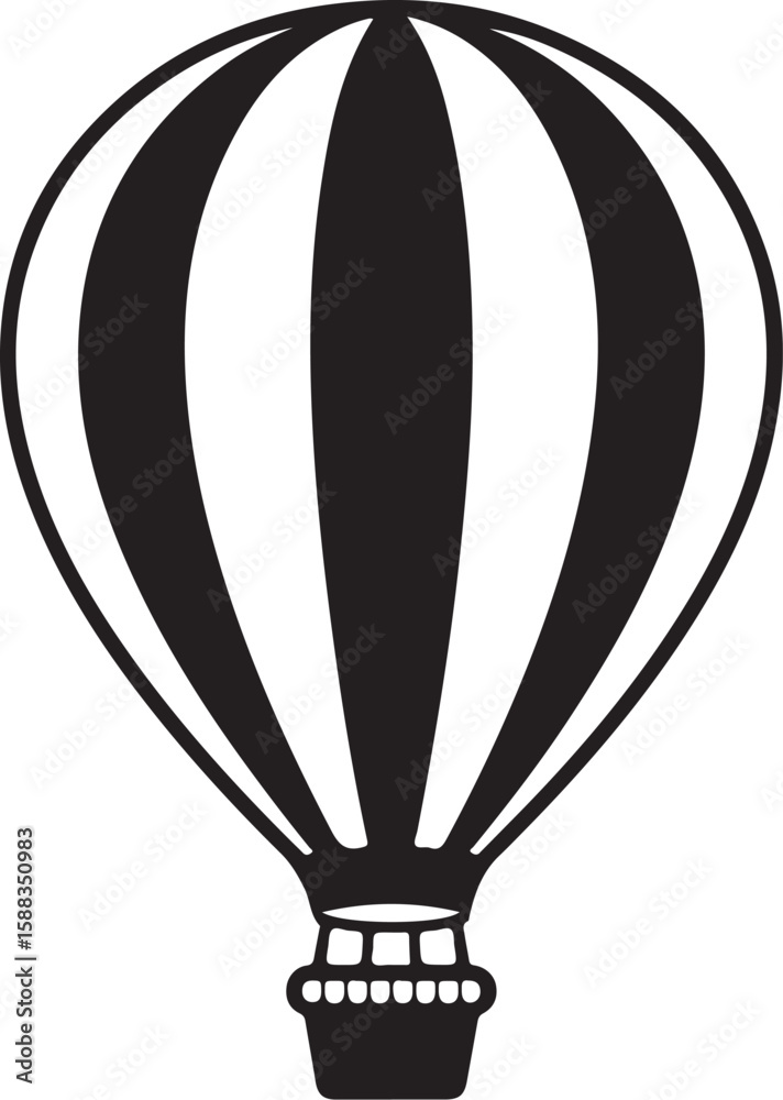 Naklejka premium Hot Air Balloon Silhouette Set