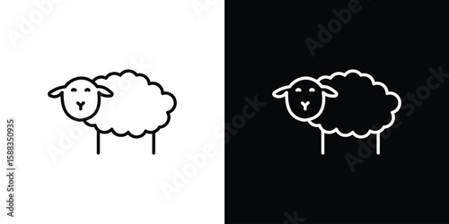 Sheep icon. Thin linear web icons