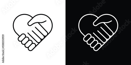 Shake hands icon. Thin linear web icons