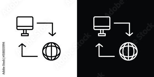Remote Access icon. Thin linear web icons