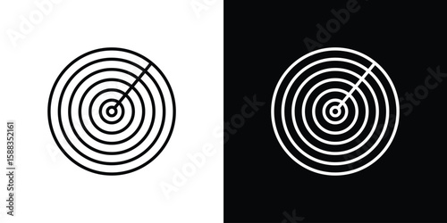Radar detection icon. Thin linear web icons