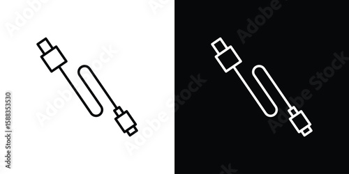 Phone cable icon. Thin linear web icons