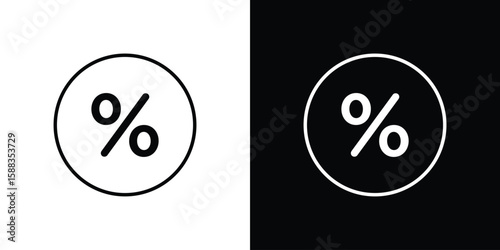 Percent icon. Thin linear web icons