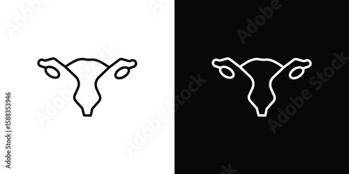 Pelvic inflammatory disease icon. Thin linear web icons