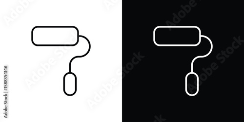 Paint roller icon. Thin linear web icons