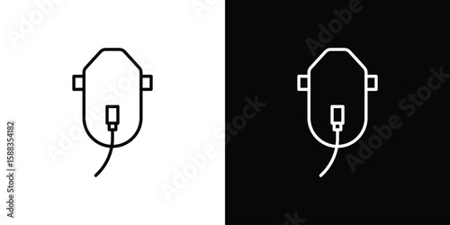 Oxygen mask icon. Thin linear web icons