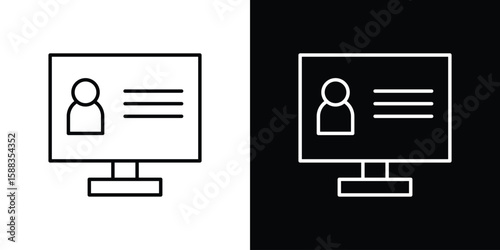 Online course icon. Thin linear web icons