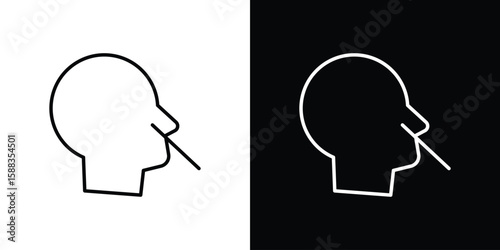 Nasal swab icon. Thin linear web icons